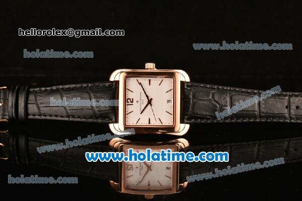 Vacheron Constantin Historiques Toledo Miyota Quartz Rose Gold Case with Stick Markers and White Dial - Click Image to Close